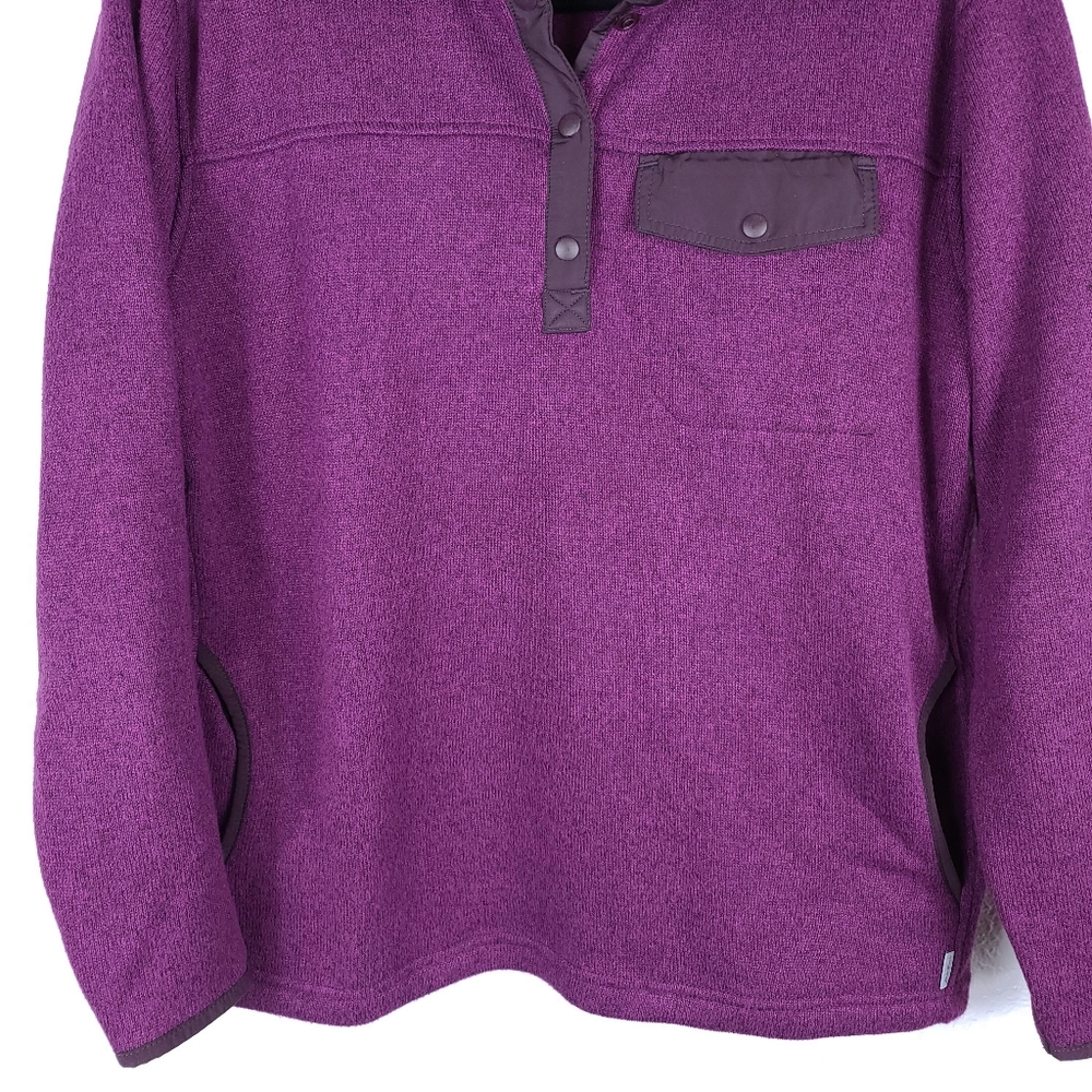 EDDIE BAUER Women's Snap-T Fleece Pullover-Purple-Size M - Picture 5 of 9